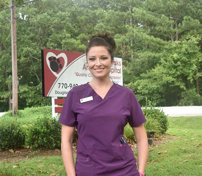 female veterinary staff memeber