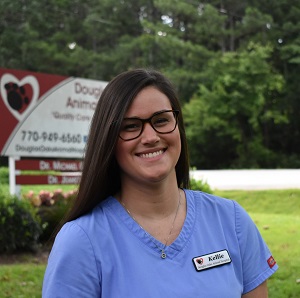 female veterinary staff member