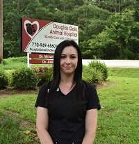 female veterinary staff member