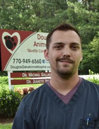 male veterinary staff member